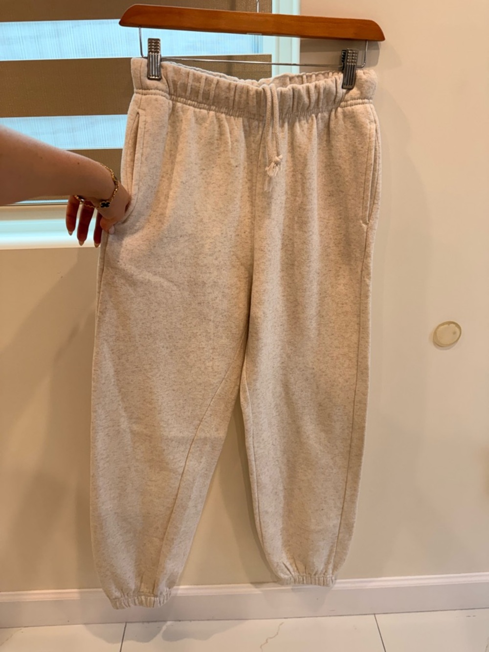 Kids Beige Cozy Sweatpants with Elastic Waist